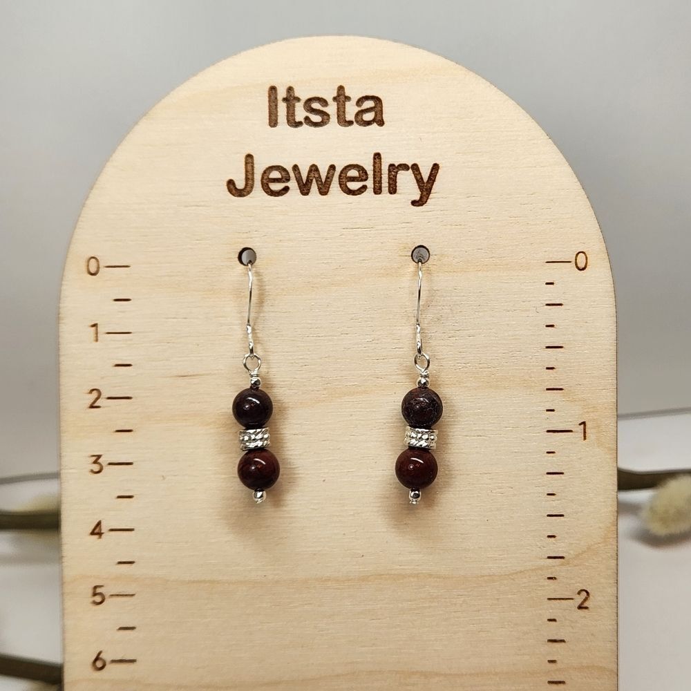 Brecciated Jasper Handmade Earrings on Sterling Silver French Earwires